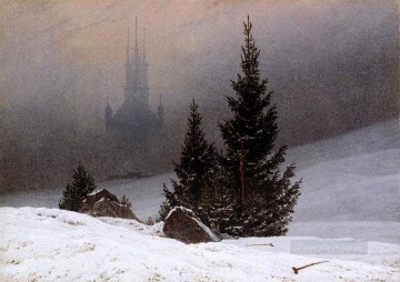 カスパー・ダヴィッド・フリードリヒ Painting - 冬の風景 1811 ロマンチックなカスパール ダーヴィト フリードリヒ